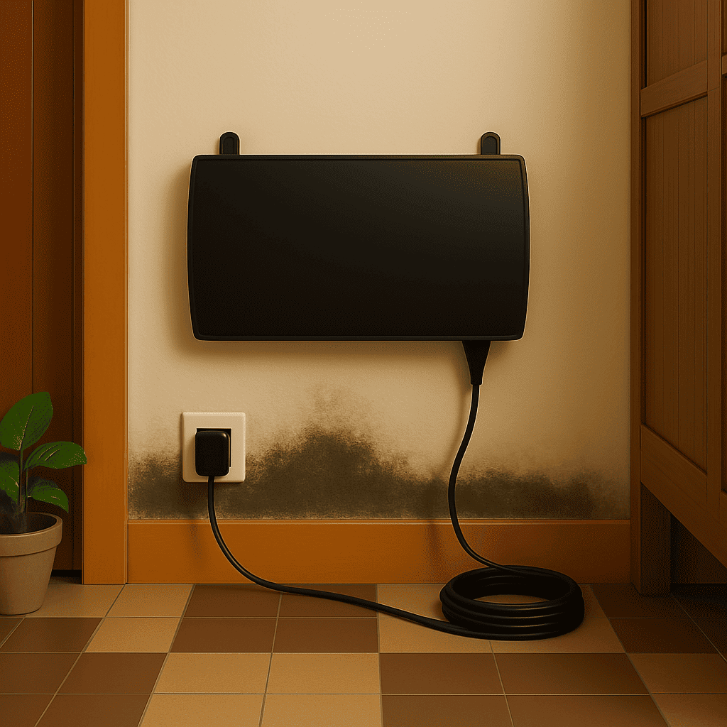 gerät zum trocknen einer feuchten wand